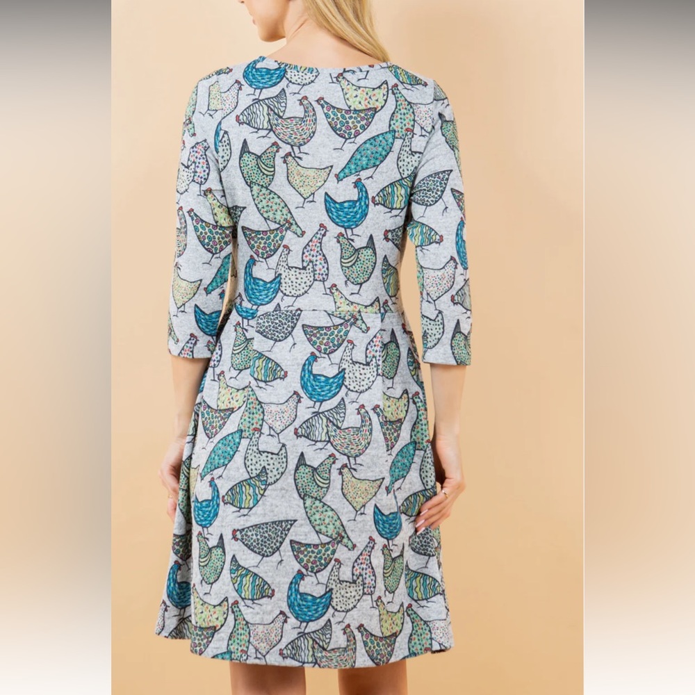 Cute Chicken Print Dress - Picture 5 of 6
